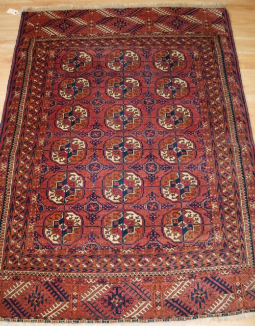 Antique Tekke Turkmen ‘Dip Khali’ Rug, Soft Colour, Small Size, Circa 1900