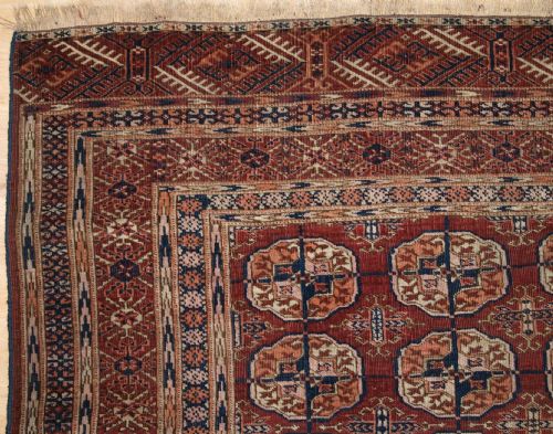 fig 1. ANTIQUE TEKKE TURKMEN ‘DOWRY’ RUG, SMALL SQUARE SIZE, CIRCA 1900