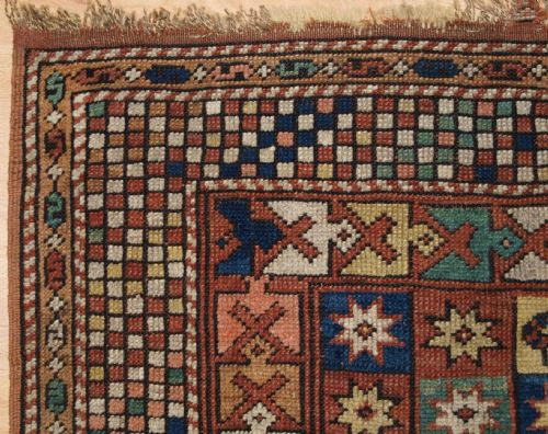 fig 1. ANTIQUE TURKISH BERGAMA RUG OF SMALL SQUARE SIZE, 4TH QUARTER 19TH CENTURY