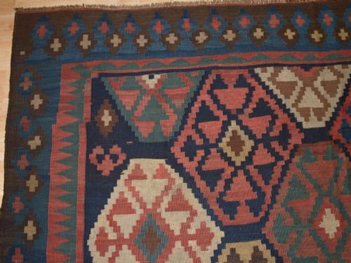 fig 1. ANTIQUE VARAMIN KILIM OF OUTSTANDING BOLD GRAPHIC DESIGN, CIRCA 1900
