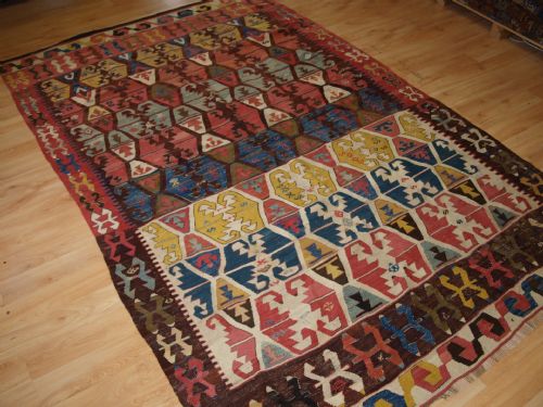 Antique Turkish Konya Kilim, Superb Design and Colour, Circa 1900/20