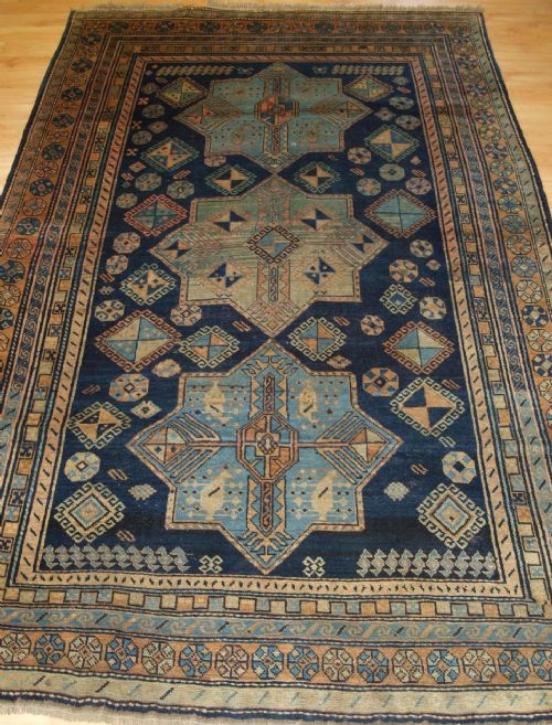 Antique Caucasian Derbent Rug, Classic 3 Star Medallion Design, Circa 1900/20