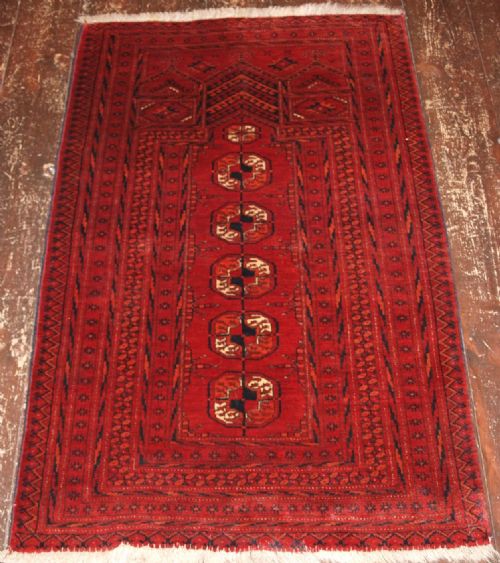 Old Afghan Prayer Rug with Turkmen Related Design, Circa 1920