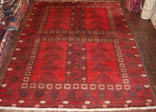 Old Afghan Rug with Ersari Ensi Design, Superb Colour. Circa 1920