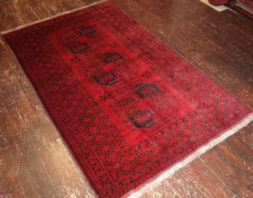 Old Afghan Rug of Traditional Design, Great Colour, About 60 Years Old