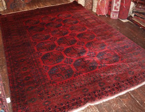 Old Afghan Carpet with Superb Colour and Very Soft Wool, About 60 Years Old