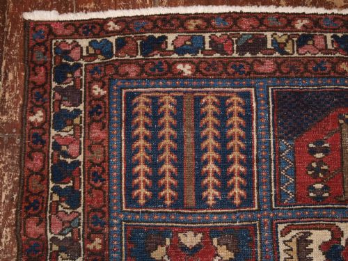 fig 1. OLD SOUTH PERSIAN BAKHTIARI GARDEN DESIGN RUG, NICE OLD COLOURS, CIRCA 1920.