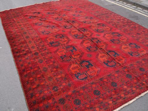 Superb Old Afghan Village Carpet of Large Size, Traditional Design, Circa 1920.