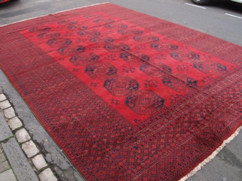 Old Afghan Village Carpet of Exceptional Large Size, Great Colour and Condition. Circa 1920.