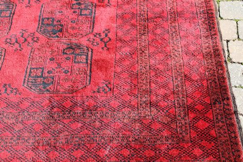 fig 1. OUTSTANDING OLD AFGHAN VILLAGE CARPET OF GOOD SIZE, TRADITIONAL DESIGN, SUPERB CONDITION, CIRCA 1920.