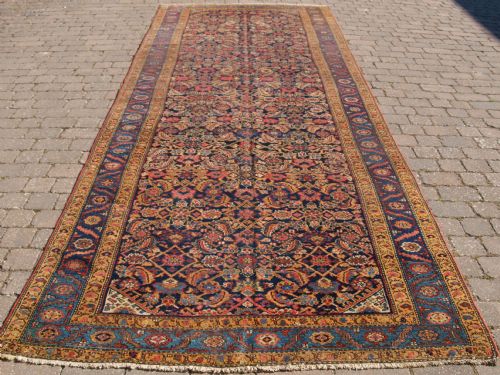 Antique Bijar Kelleh Carpet, Herati Design, Superb Colour, Circa 1890.