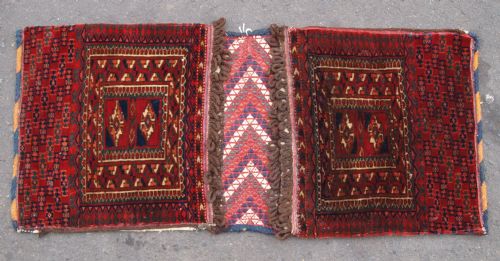 Antique Complete Pair of Small Tekke Turkmen Khorjin, Outstanding Condition, Circa 1900/20.