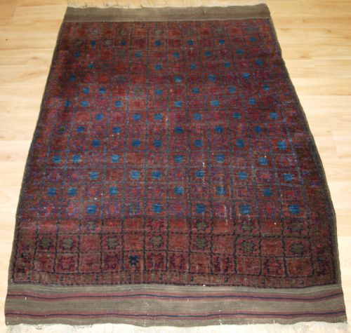 Antique Afghan Timuri Baluch Rug of Very Unusual Star Design, Circa 1880.