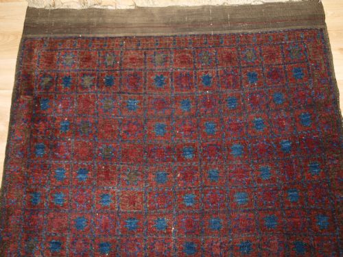 fig 1. ANTIQUE AFGHAN TIMURI BALUCH RUG OF VERY UNUSUAL STAR DESIGN, CIRCA 1880.