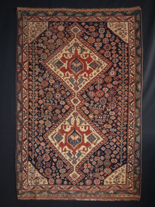 Antique South West Persian Qashqai Rug, Outstanding Example, Two Large Peacocks, Circa 1870.