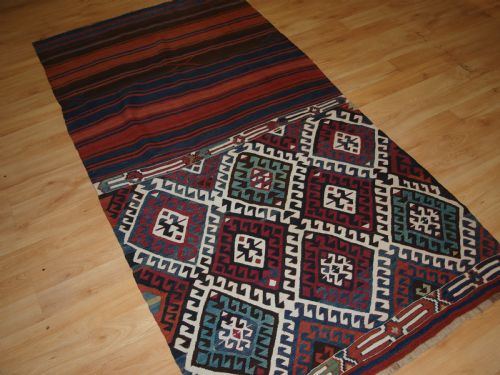 Antique Anatolian Malatya Chuval Kilim, Superb Colour and Design, Circa 1900.