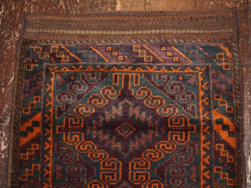 fig 1. OLD AFGHAN MUSHWANI BALUCH BALISHT OR GRAIN STORAGE BAG, CIRCA 1920.