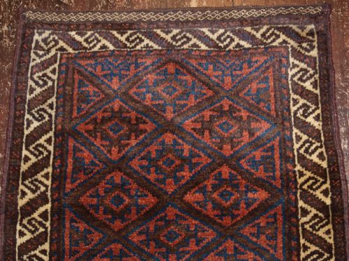 fig 1. OLD AFGHAN BALUCH BALISHT OR GRAIN STORAGE BAG, SUPERB DESIGN AND COLOUR, CIRCA 1920.