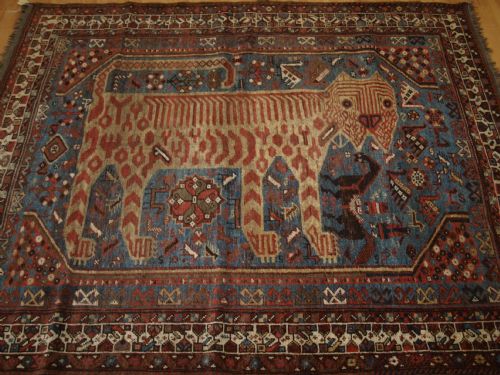 Superb Antique South West Persian Tribal Tiger Rug by the Khamseh Tribe, Circa 1900.