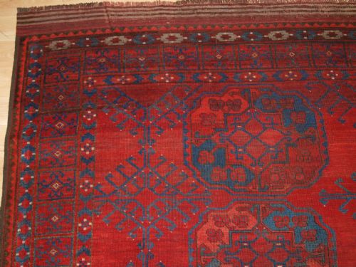 fig 2. ANTIQUE ERSARI TURKMEN MAIN CARPET, SMALL SQUARE SIZE, OUTSTANDING COLOUR, CIRCA 1870.