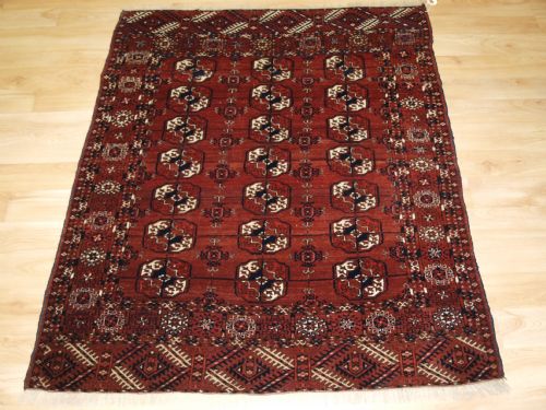 Antique Tekke Turkmen Rug, Small Size with Superb Colour & Velvet Like Feel, Circa 1900
