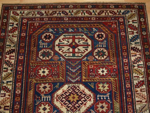 fig 1. ANTIQUE CAUCASIAN SHIRVAN RUG WITH 'SURAHANI' GARDEN DESIGN, SUPERB COLOURS, 2ND HALF 19TH CENTURY.