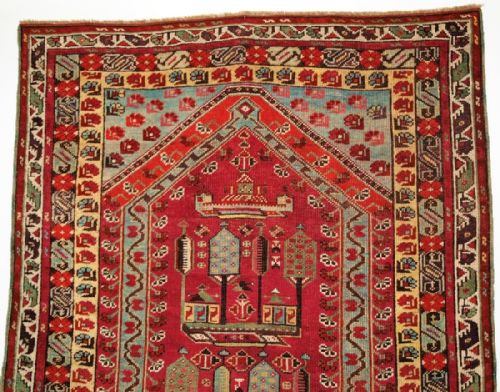 fig 1. ANTIQUE TURKISH KIRSEHIR VILLAGE PRAYER RUG, 2ND HALF 19TH CENTURY.