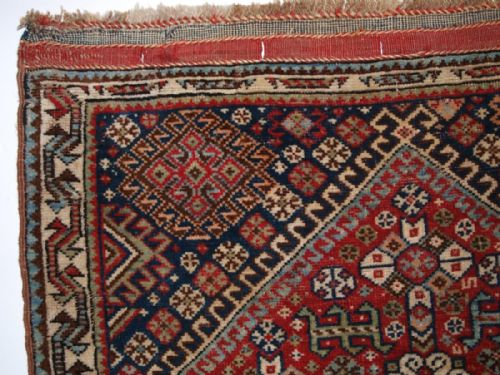 fig 1. ANTIQUE QASHQAI BAG FACE, TRADITIONAL TRIBAL DESIGN, CIRCA 1900.