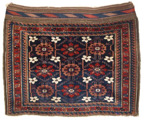 Antique Baluch Saddle Bag Face with Mina Khani Design, Superb Large Size, 2nd Half 19th Century.