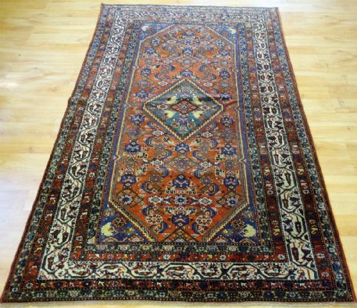 Antique North West Persian Malayer Rug with Medallion and Heratti Design, Circa 1900.