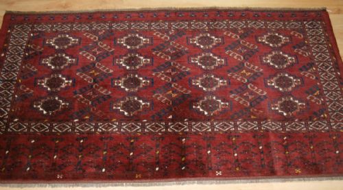 Antique Ersari Turkmen 12 Gul Chuval with Tree Elem, Great Condition, Circa 1900.
