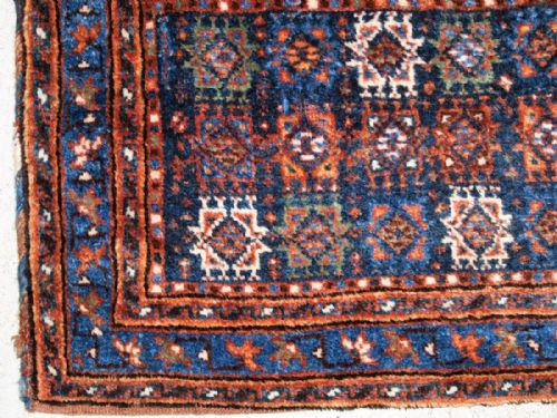 fig 1. ANTIQUE SADDLE BAG WITH PLAIN WEAVE BACK, POSSIBLY AFSHAR, CIRCA 1900. (ONE OF A PAIR).