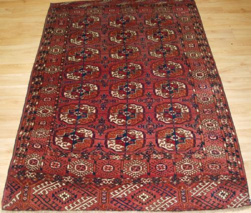 Antique Tekke Turkmen 'Dip Khali' Rug, Soft Pink/red Colour, Great Condition, Circa 1900.