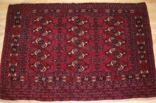Antique Ersari Turkmen Chuval with 15 Gul Design, Soft Colours, Circa 1900.