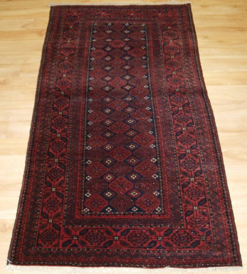 Old Baluch Rug with Repeat Lattice Design, Small Size and Fine Weave, Circa 1920.