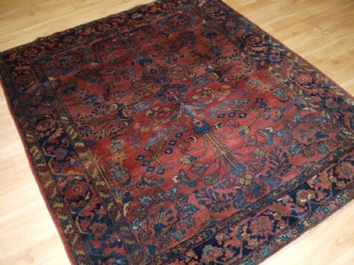 Antique Noth West Persian Hamadan Region Village Rug with Sarouk Design, Circa 1900.
