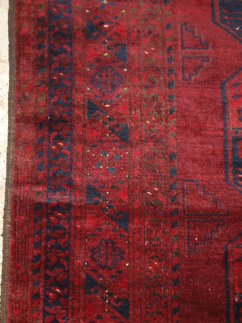 OLD TRADITIONAL AFGHAN ERSARI VILLAGE CARPET VERY DEEP RICH RED SOFT GLOSSY WOOL COLOUR SUPERB CONDITION CIRCA 1920 - ADDITIONAL PHOTO 3