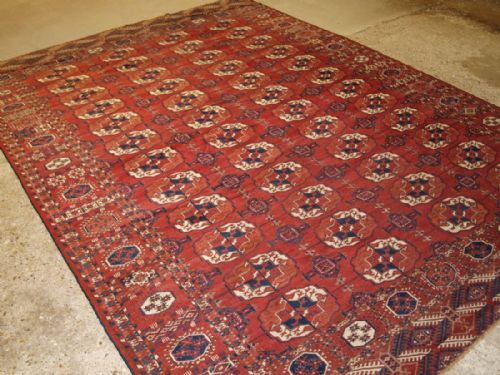 Antique Tekke Turkmen Main Carpet with Superb Colour and Condition, Large Guls, Circa 1870.
