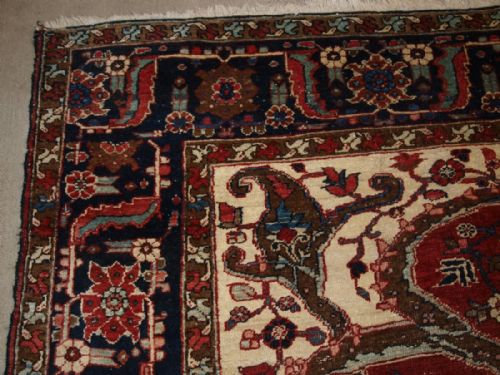 fig 1. ANTIQUE PERSIAN HERIZ CARPET WITH UNUSUAL DESIGN, GREAT CONDITION, IDEAL FURNISHING CARPET, CIRCA 1910.