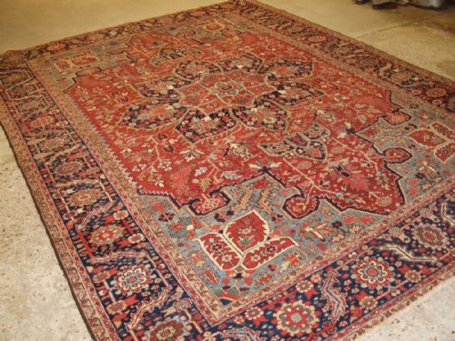Antique Persian Heriz Carpet with Soft Pastel Colours, Great Condition, Ideal Furnishing Carpet, Circa 1900.