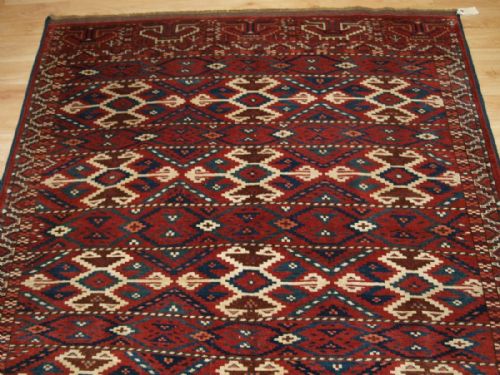 fig 1. ANTIQUE YOMUT TURKMEN RUG OF RARE DESIGN, SUPERB COLOUR AND CONDITION, CIRCA 1880.
