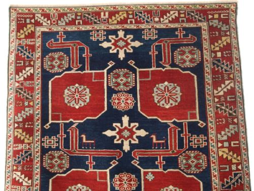 fig 1. ANTIQUE CAUCASIAN KUBA REGION KARAGASHLI RUG, VERY FINE WEAVE, CIRCA 1890.