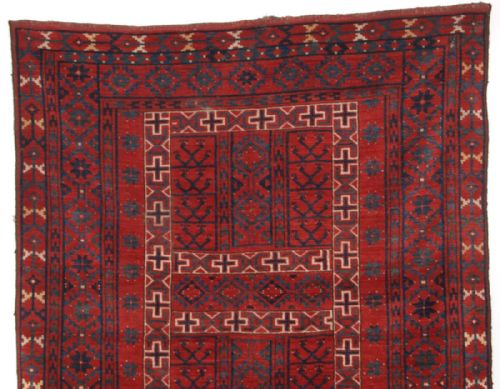 fig 1. ANTIQUE ERSARI TURKMEN ENSI RUG, YURT DOOR HANGING, WONDERFUL COLOUR, 2ND HALF 19TH CENTURY.