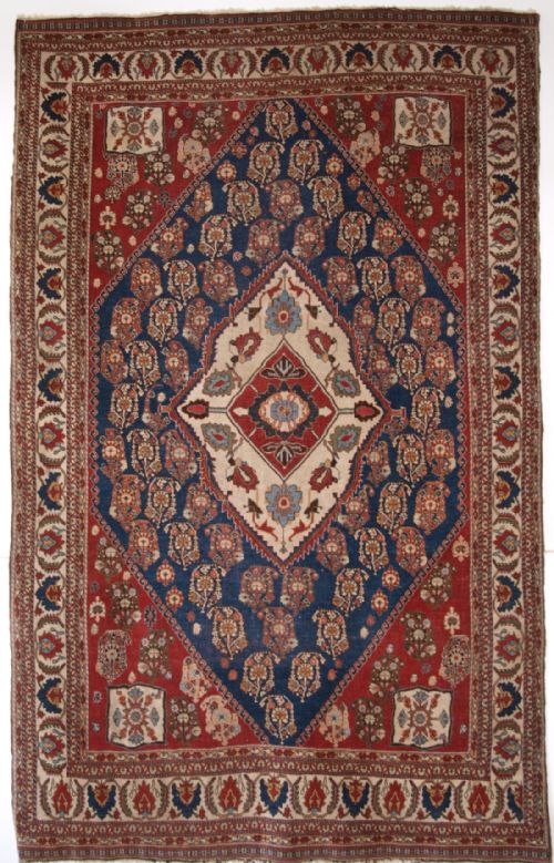 Antique Persian Tribal Qashqai Kashkuli Rug, Tribal Weaving of the Highest Quality, Circa 1880.
