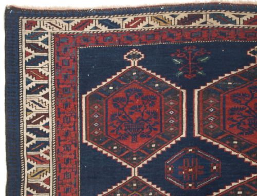 fig 1. ANTIQUE CAUCASIAN KUBA SHIRVAN RUG WITH SHRUB DESIGN, LATE 19TH CENTURY.