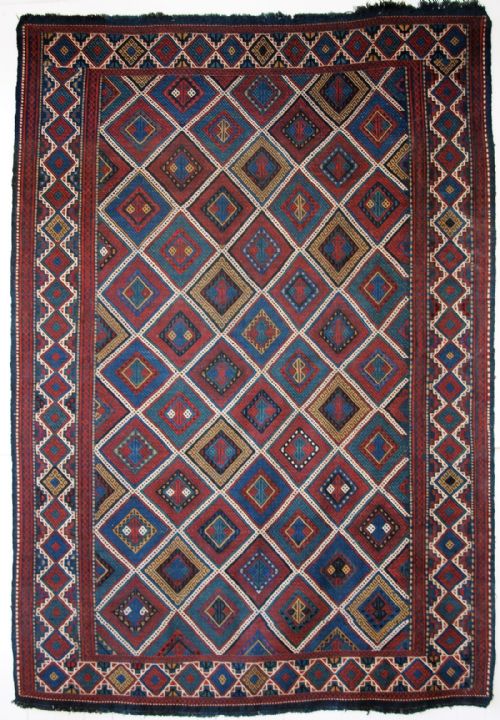 Antique Caucasian Azeri Verneh Embroidered Flatweave, Outstanding Condition, Circa 1900.