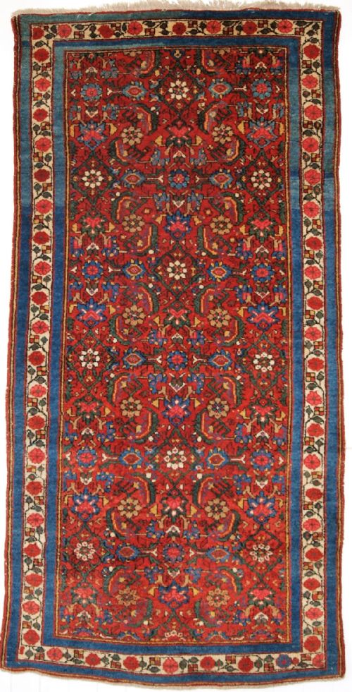Old North West Persian Hamadan Long Rug, Excellent Heratti Design, Circa 1920.