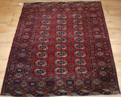 Antique Tekke Turkmen Rug, Small Size with Rich Red Colour, Circa 1900