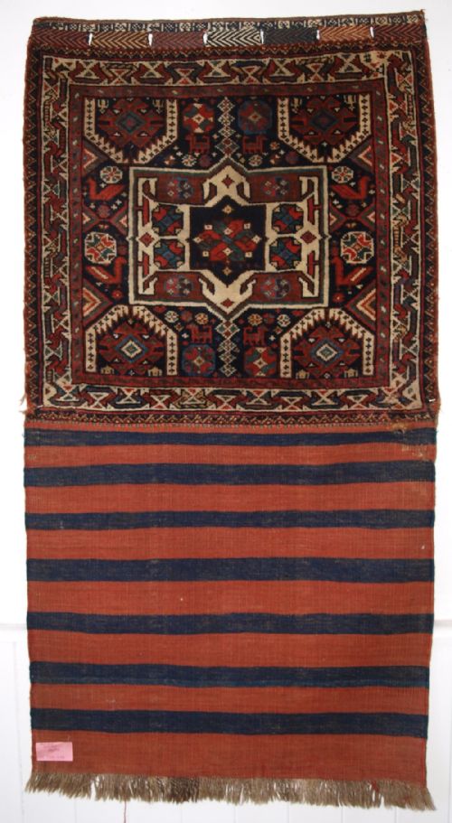 Antique Saddle Bag with Plain Weave Back, Khamseh Tribe, Circa 1900.