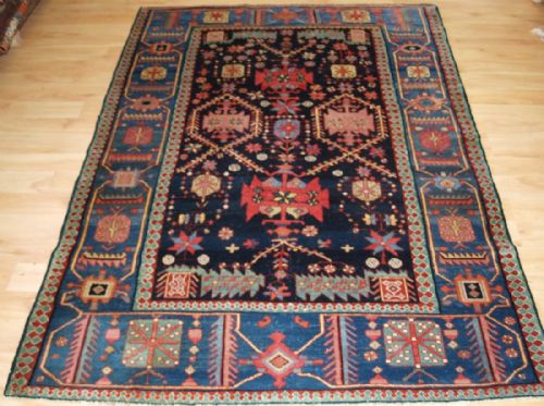 Antique Persian Bakhtiari Village Rug with Unusual Design, Superb Colours, Circa 1900/20.